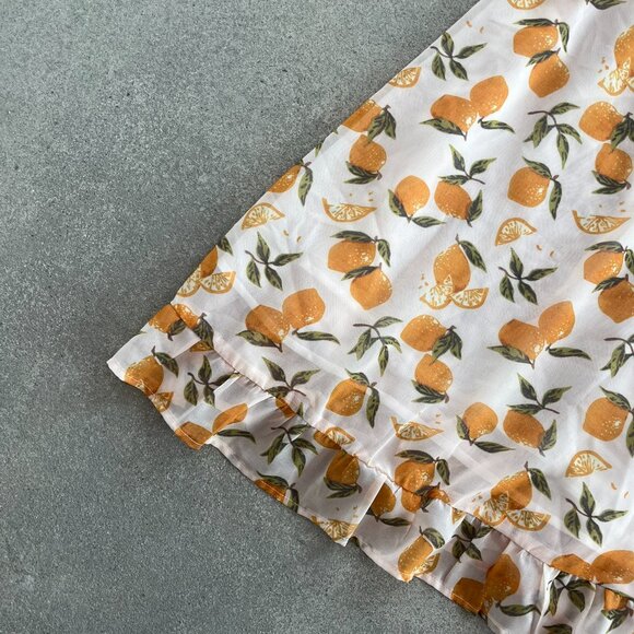 Aqua Lemon Print Tie Strap Mini Dress Size Small - Picture 6 of 8